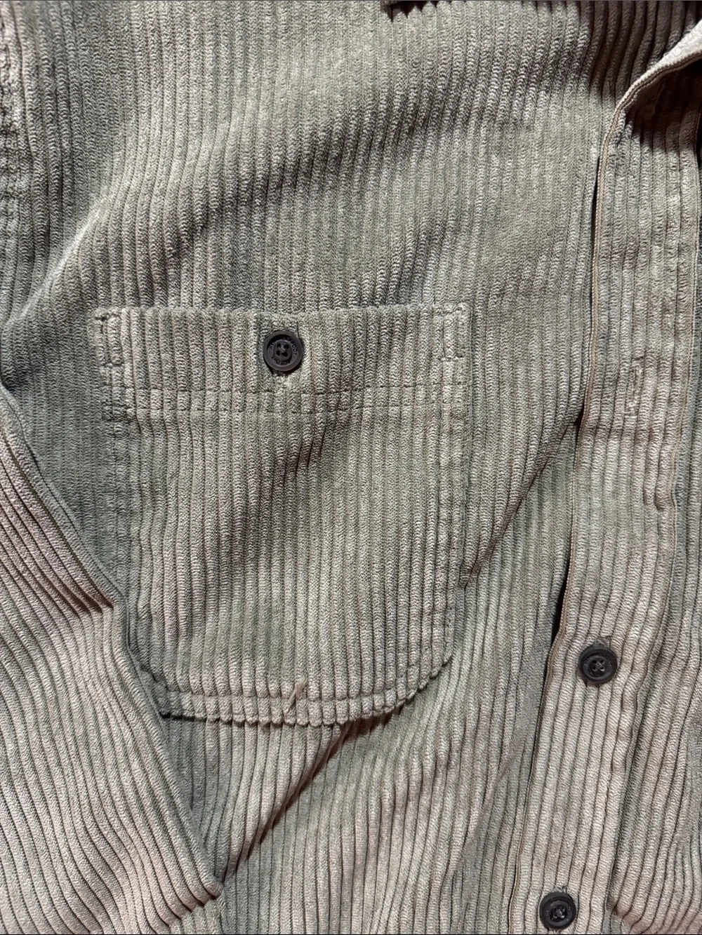 Vintage Olive Green Corduroy Shirt Jacket